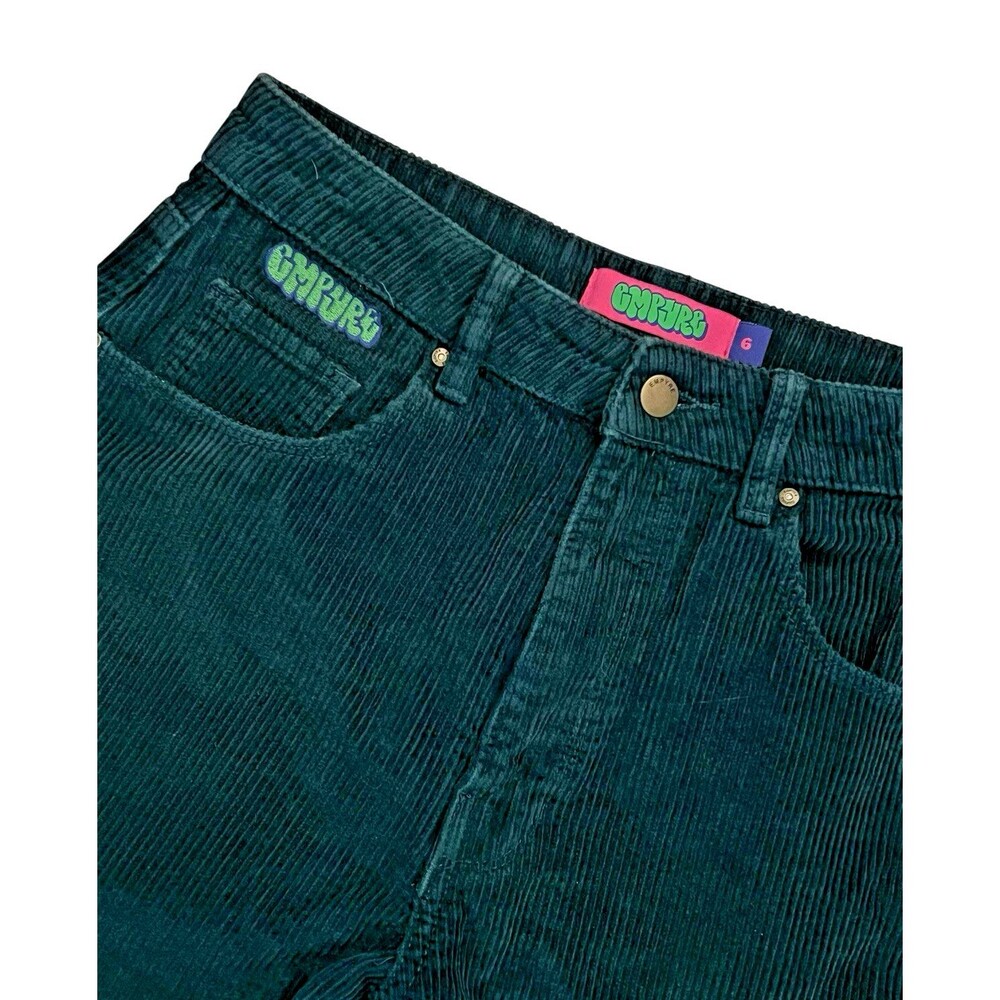 EMPYRE Tori 90s Y2K Ponderosa Green Corduroy Skate Pants Baggy Streetwear Size 6 - Picture 2 of 8